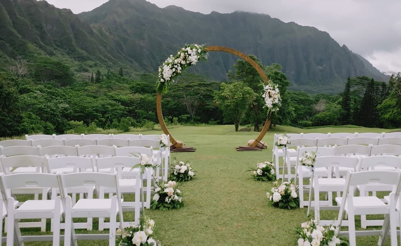 Ceremony location at Koolau Ballrooms