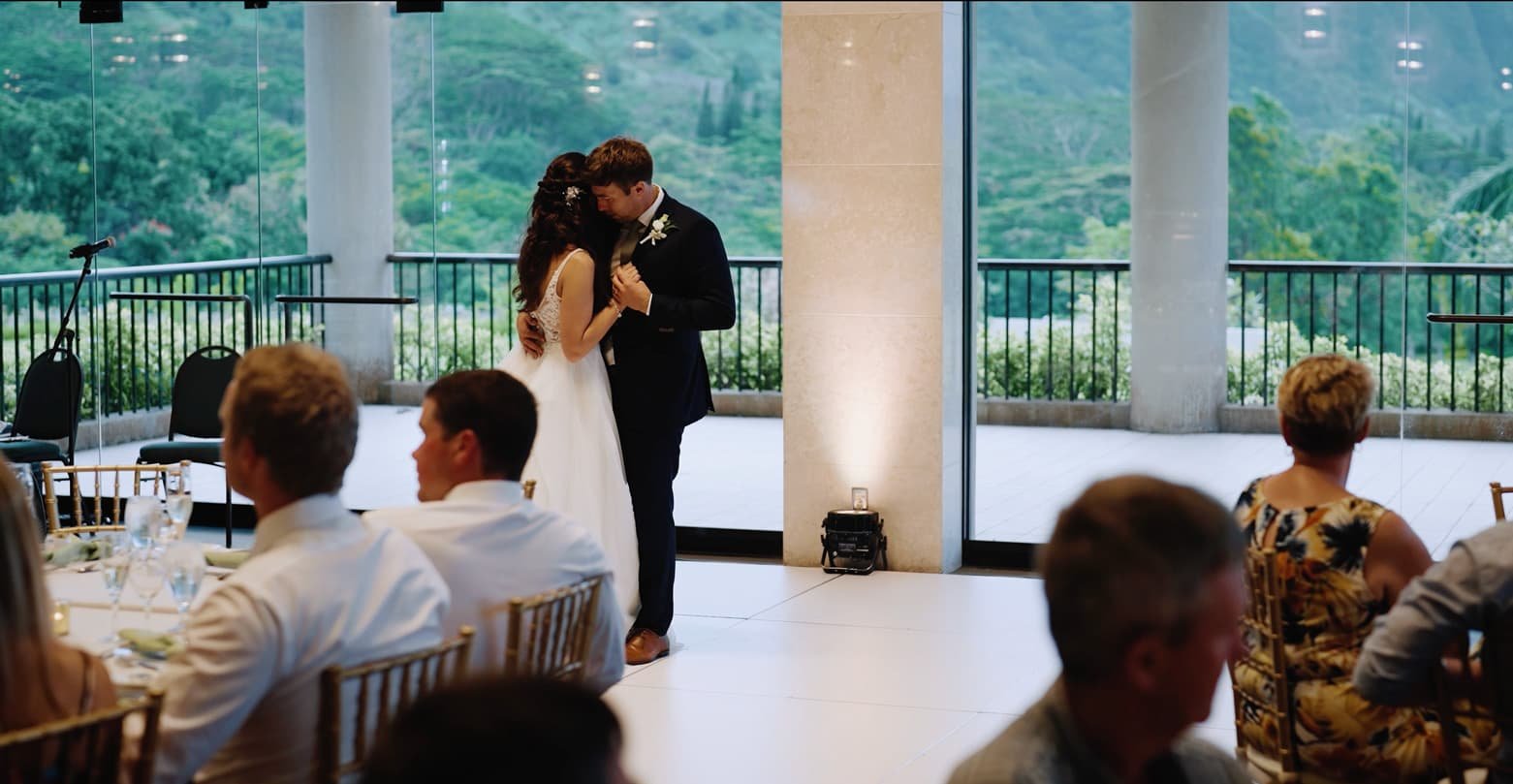 First dance at a wedding reception at Koolau Ballrooms