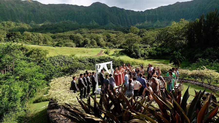 Wedding ceremony at the Royal Hawaiian Golf Club on Oahu