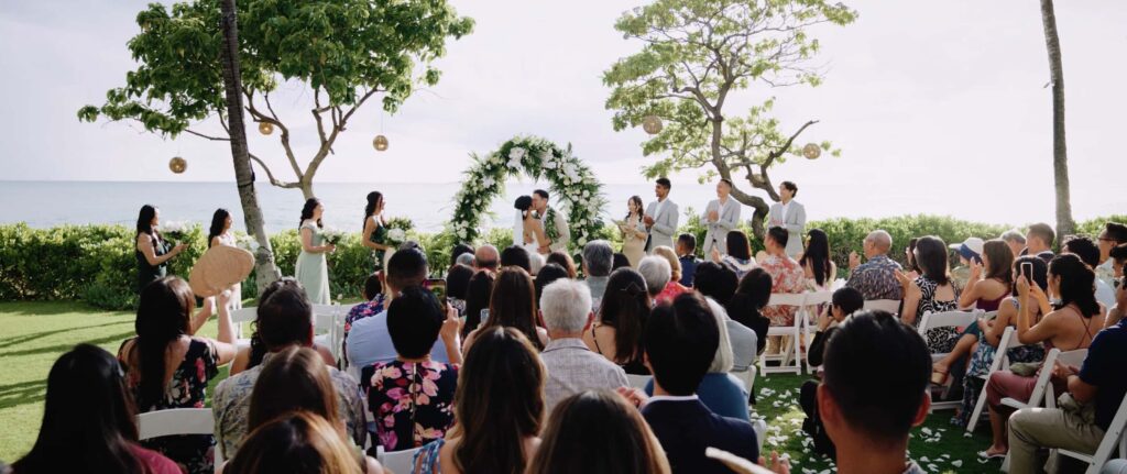 Wedding ceremony at the Four Seasons Resort on Oahu