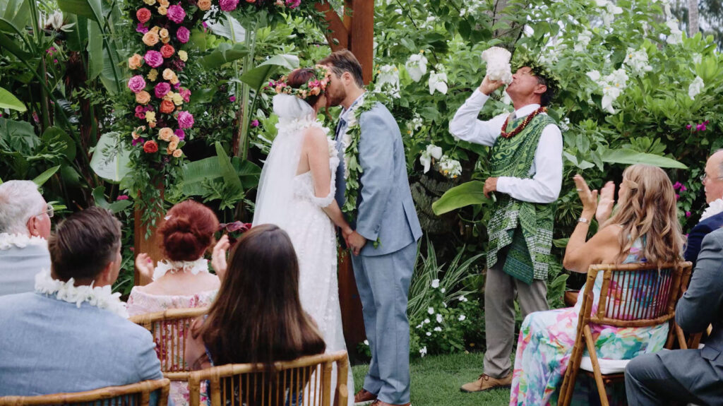A wedding ceremony at Male'ana Gardens